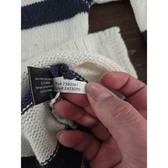 Boston Proper Love Shoulderless Striped Sweater Women's M - Picture 8 of 11